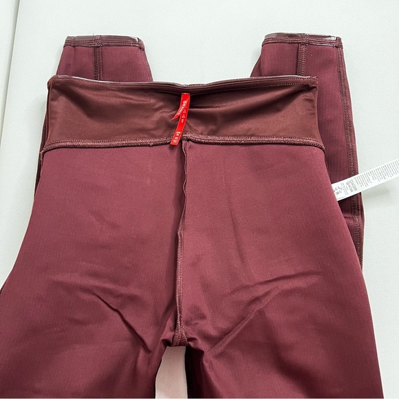 SPANXshape Faux Leather Patent Leggings Size Small Petite Ruby Burgundy Shiny - Picture 11 of 16